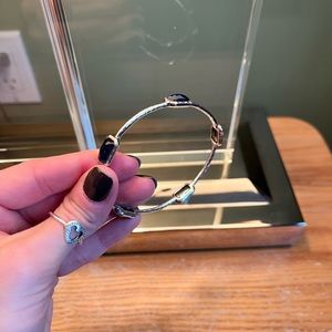 Ippolita sterling silver 5 stone bracelet with dark blue stones